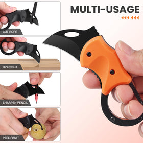 FUNBRO knife with black orange handle for secure grip