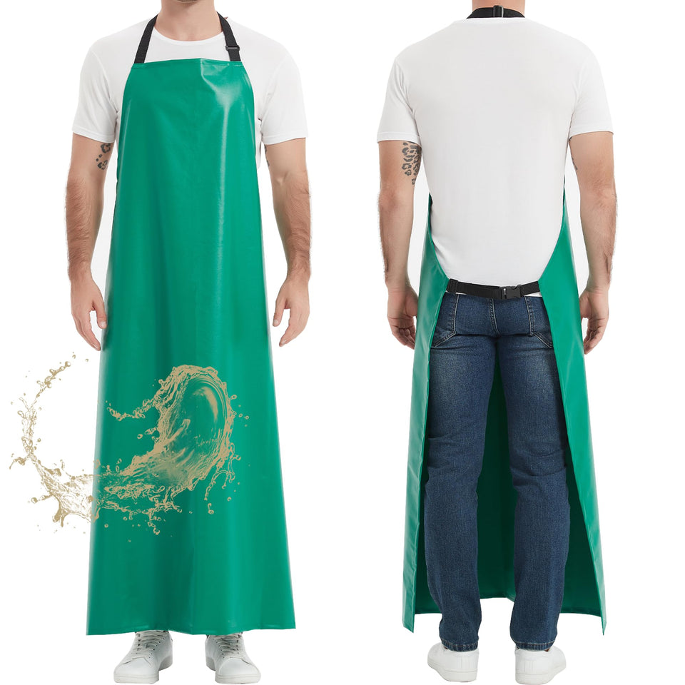 FunChaos thicker rubber apron with full coverage shields clothing during heavy messes