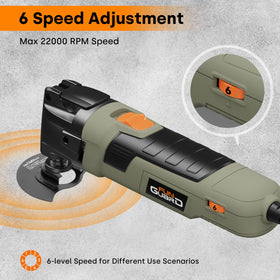 Funguard tool shown at a 3.5° oscillation angle for efficient material work