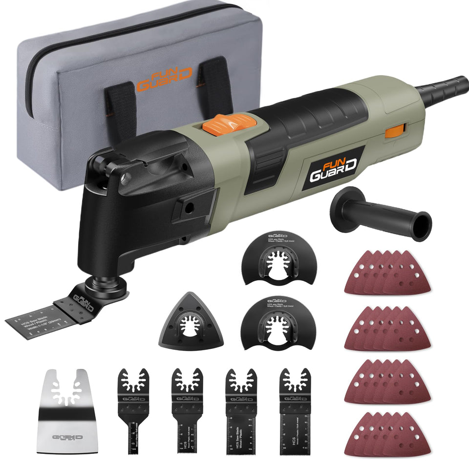 Funguard Oscillating Tool with 6-speed control for precise cutting and grinding