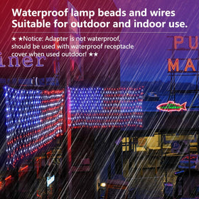 Funiao IP44 waterproof flag lights ideal for year-round outdoor use.
