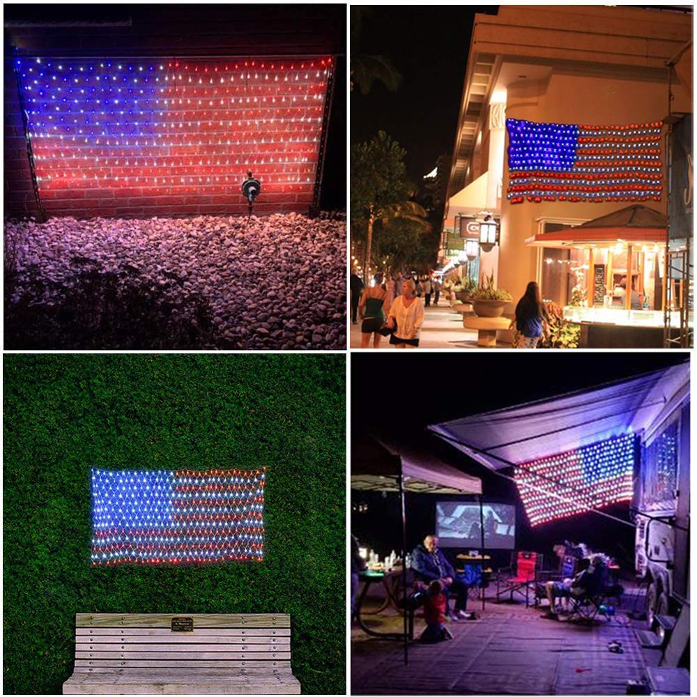 Funiao large flag net decor on walls measuring 6.56ft by 3.28ft.