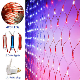 Funiao patriotic flag light for dramatic wall or fence illumination.
