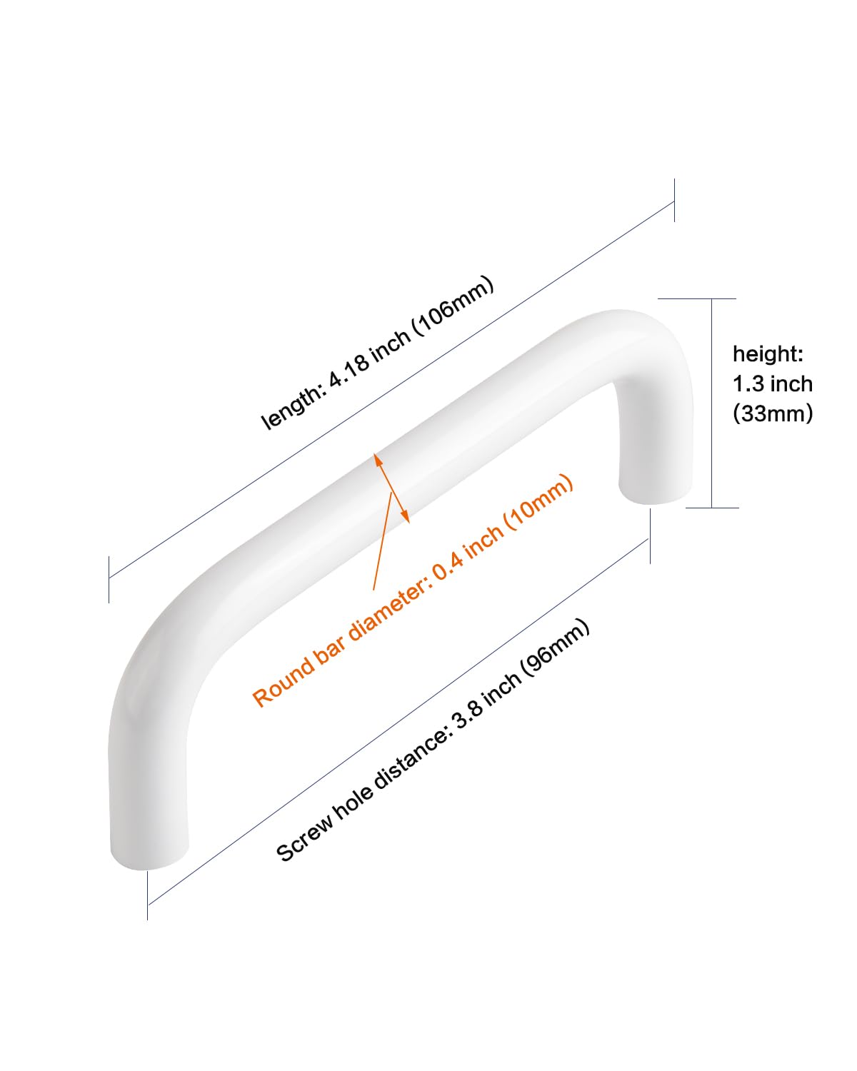 funifiti curved tray pulls in white suitable for kids rooms and drawers