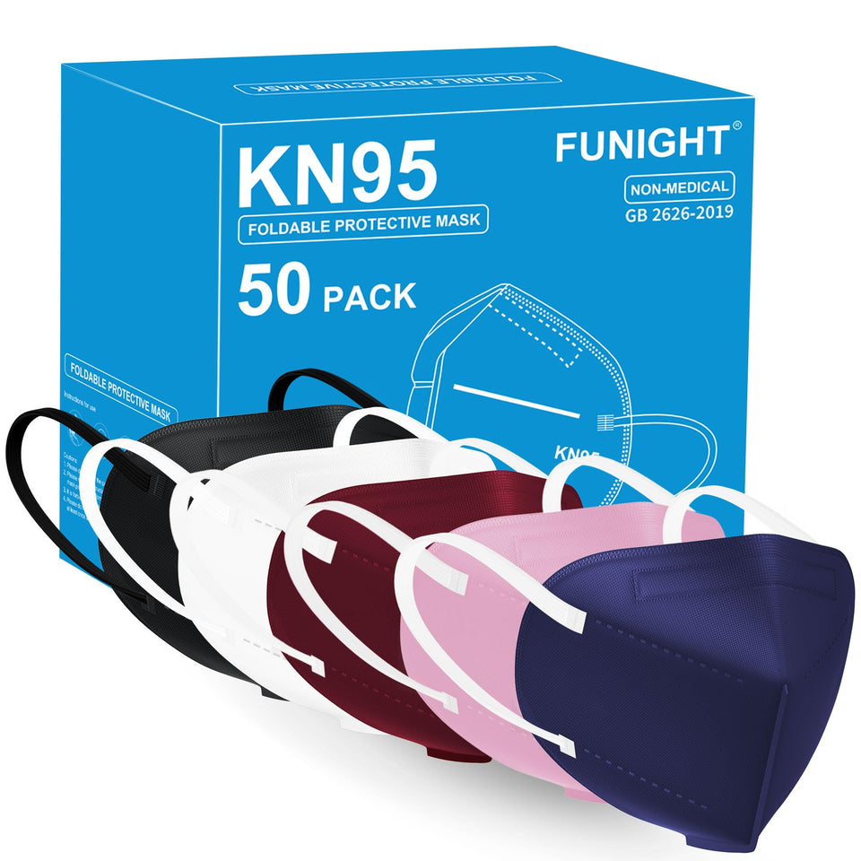 Funight KN95 mask multicolor pink with comfortable fit for daily use.