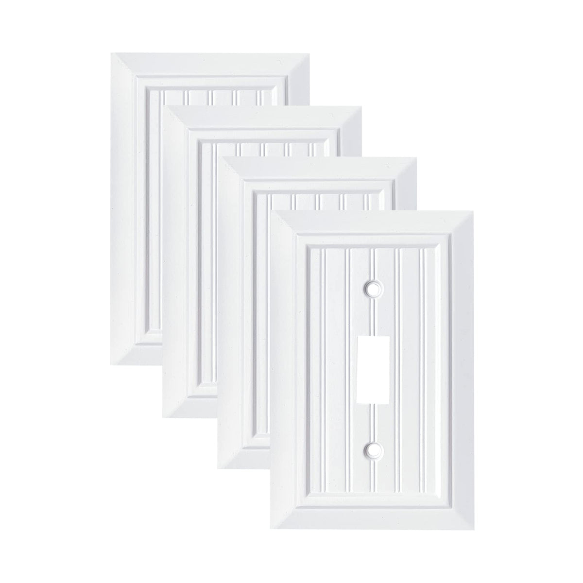 Funkiim beadboard wall plate with 1-gang toggle—durable bamboo fiber finish.