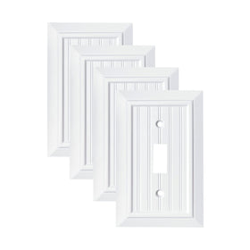 Funkiim beadboard wall plate with 1-gang toggle—durable bamboo fiber finish.