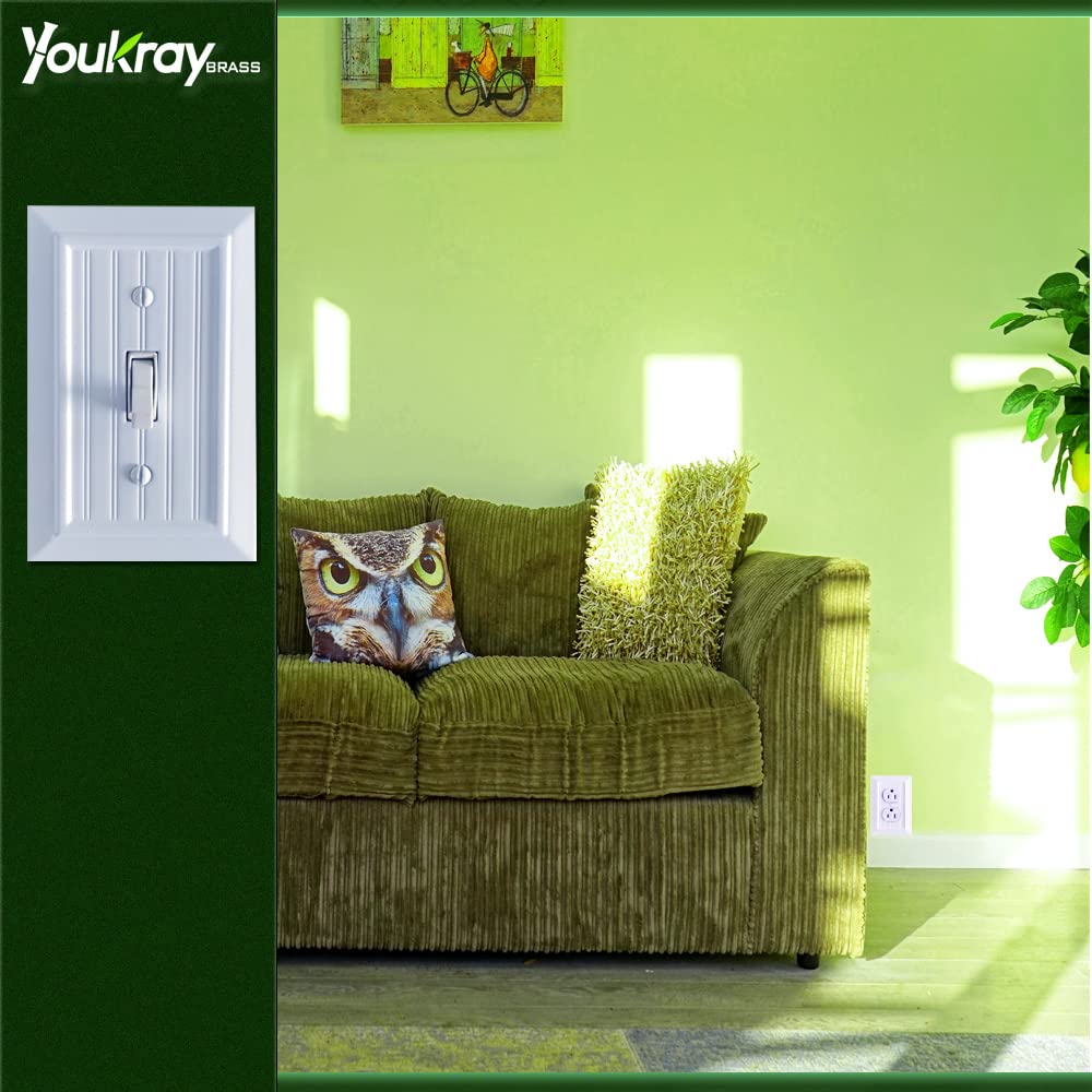 Funkiim beadboard wall plate 4-pack—cohesive color and easy mounting across spaces.
