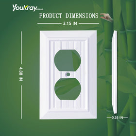 Funkiim Pure White beadboard wall plate duplex 4-pack for versatile outlet coverage