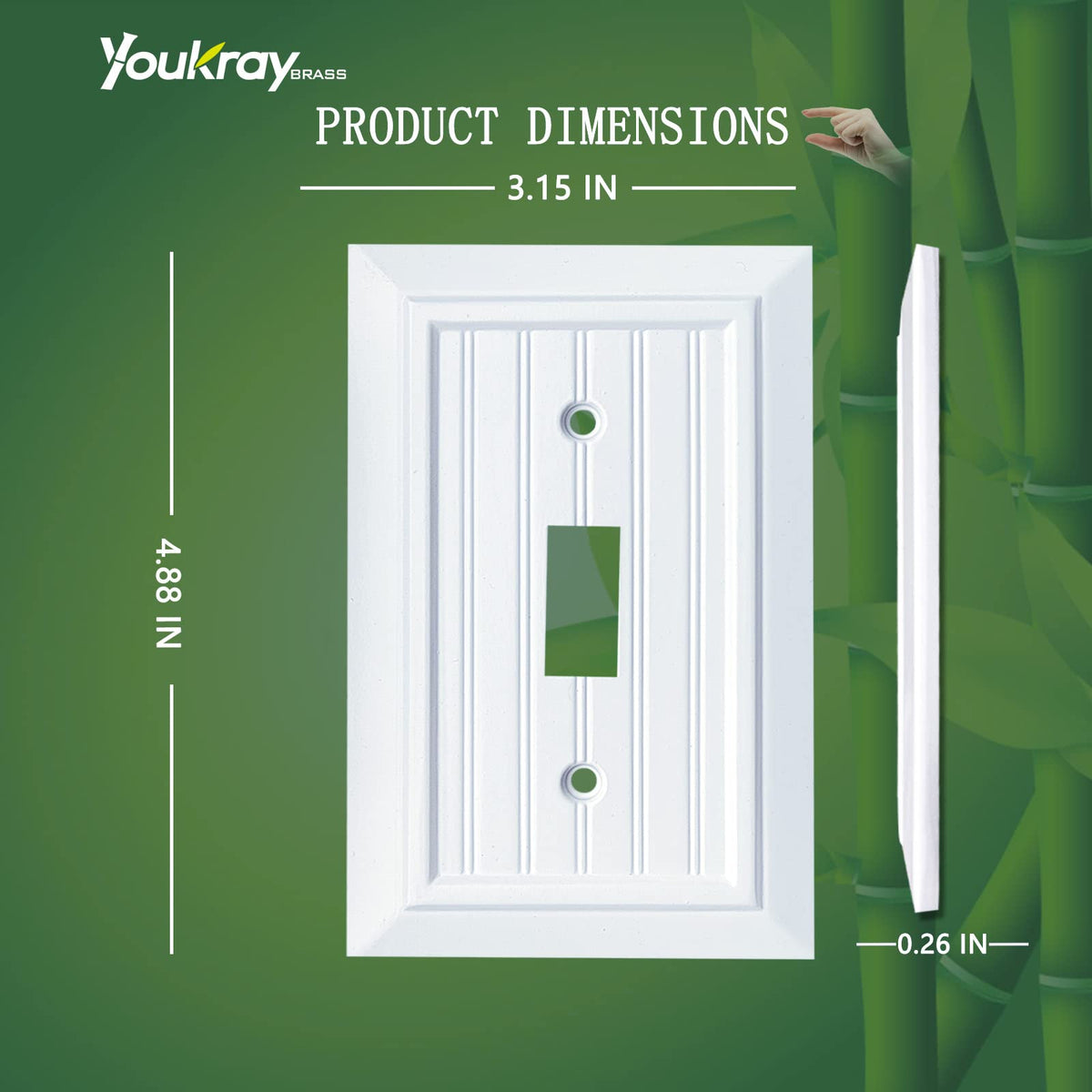 Funkiim beadboard wall plate outlet cover—1-gang, easy install, odor-free design.