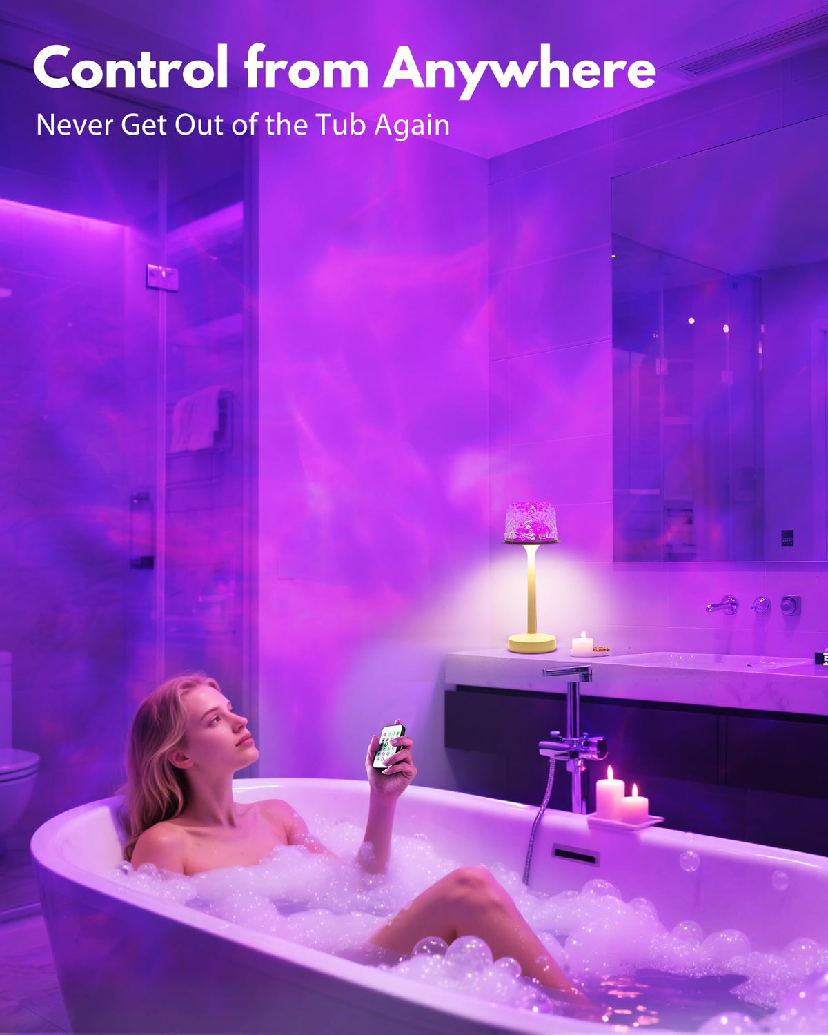 Funlenry Shower Lamp dimmable brightness levels to suit any mood.