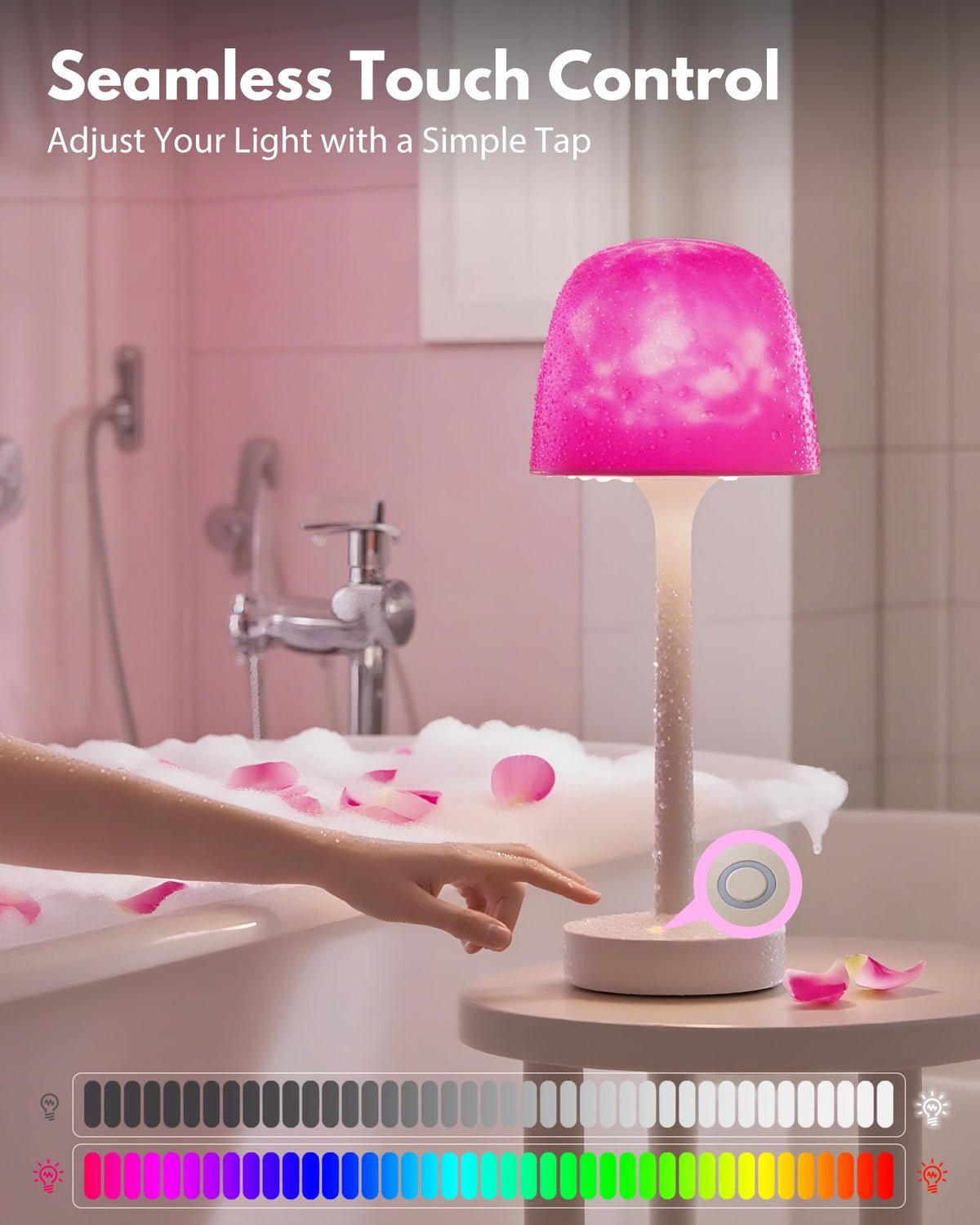 Funlenry Shower Lamp remote control for convenient color changes.