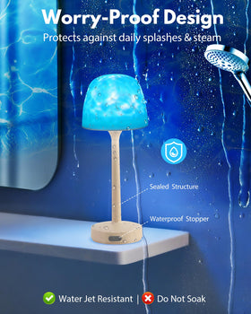 Funlenry Shower Lamp touch-control base for easy brightness adjustments.