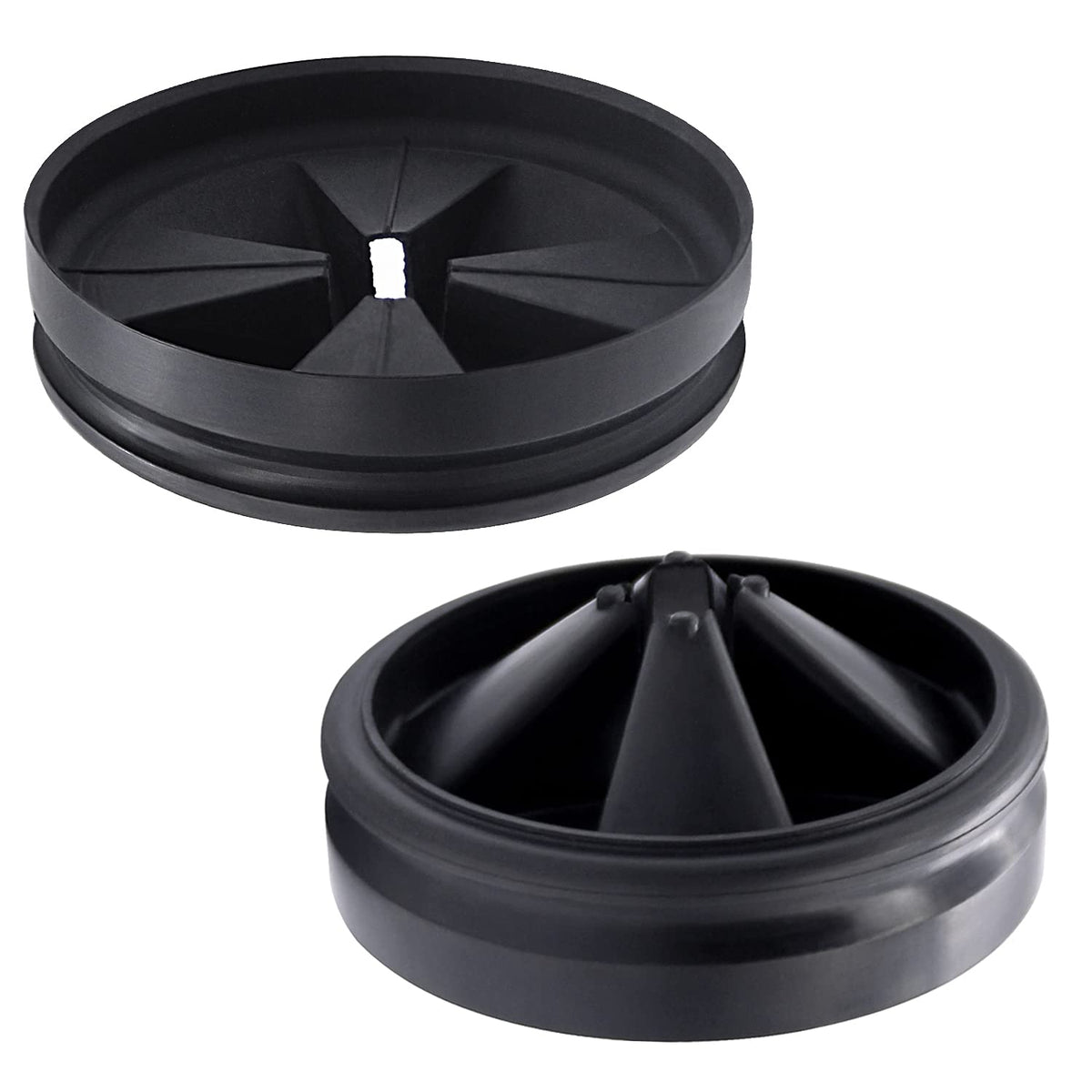 Funmit 3 3/8-inch splash guard fitting a garbage disposal for reduced splash.
