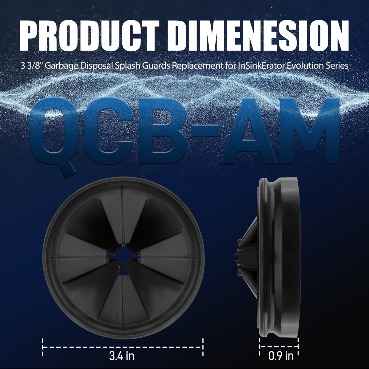 Funmit Evolution-series compatible splash guard fits InSinkErator safely.