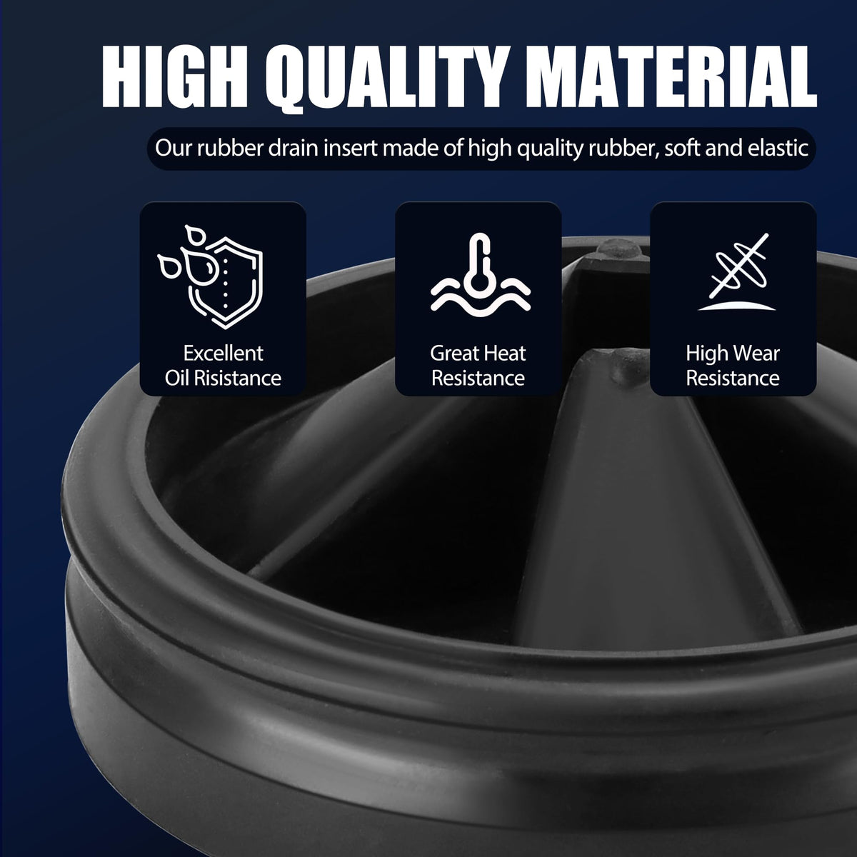 Funmit removable quiet collar drain plug for easy cleaning and swaps.