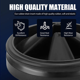 Funmit removable quiet collar drain plug for easy cleaning and swaps.