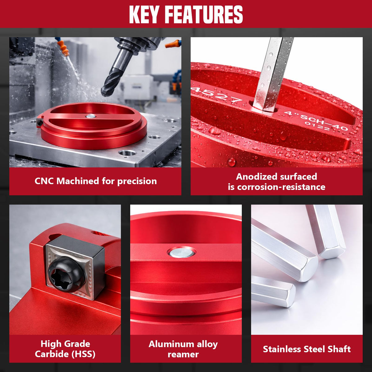 FUNNBIE stainless steel hex shaft ensures reliable torque during reaming