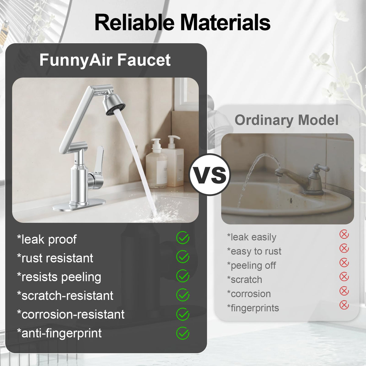 FunnyAir ceramic valve core reduces leaks and increases reliability.