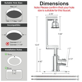 FunnyAir included cover plate enables 1- or 3-hole installs.