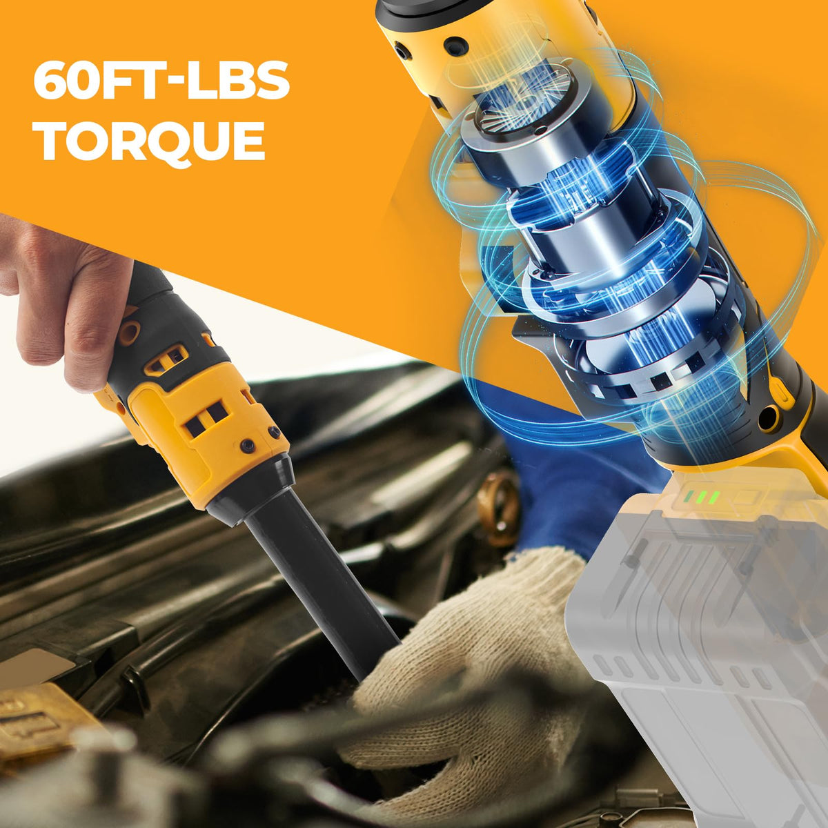 Funnywhale 60 ft-lbs torque enables quick bolt removal and installation