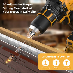 Funnywhale drill compatible with Dewalt 20V MAX batteries for flexible power options.