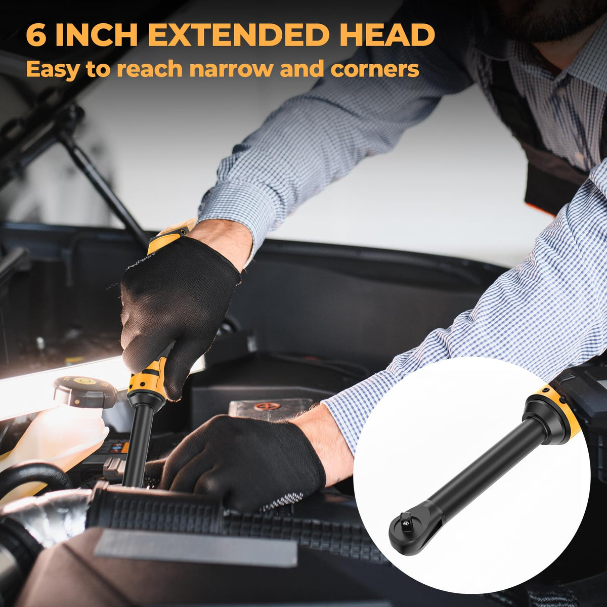 Funnywhale ratchet wrench LED light illuminates dark work area