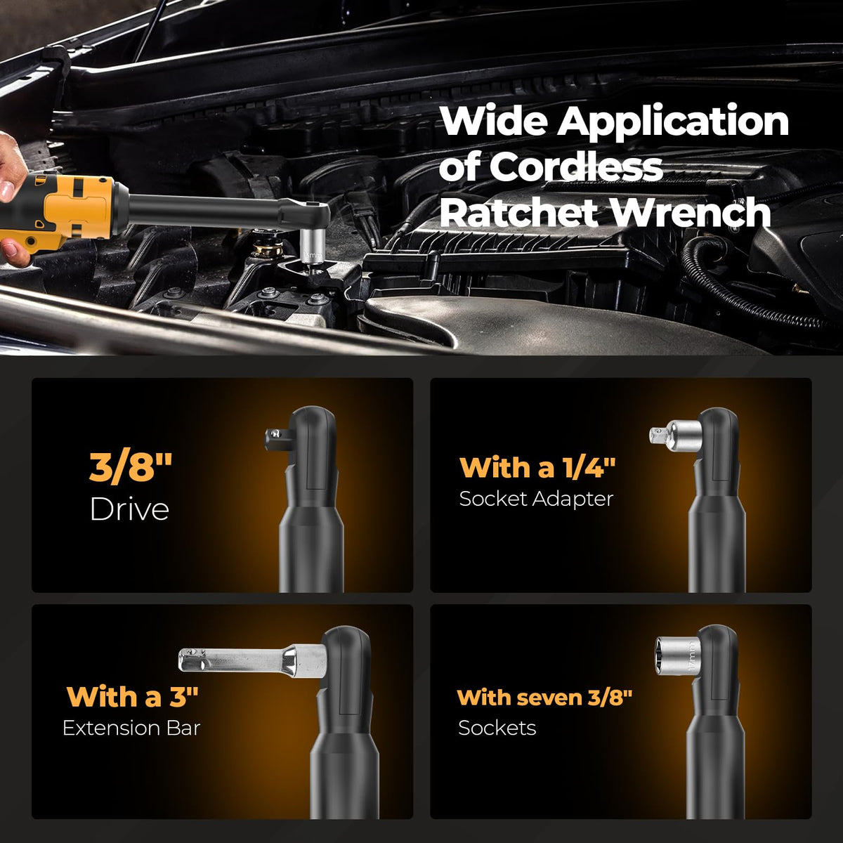 Funnywhale seven-socket kit for versatile fastener access