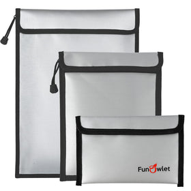 FunOwlet fireproof document bag, 15x11 inches, gray, ideal for protecting papers.