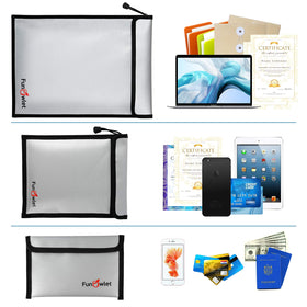 Safe storage for wills, passports, and cash in FunOwlet pouch.