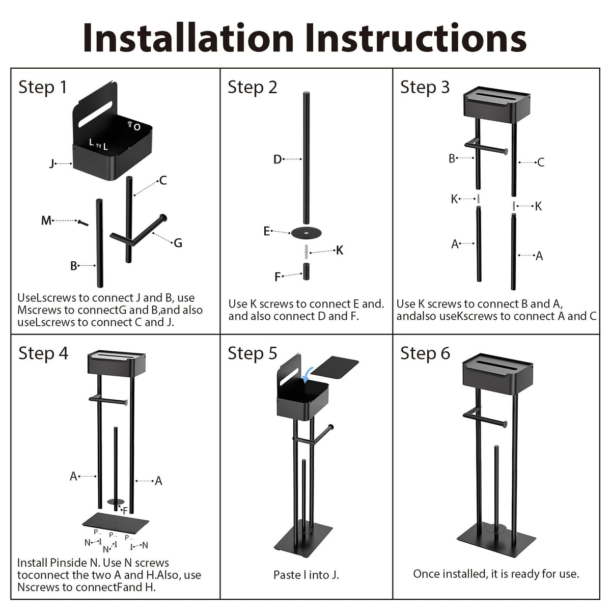 FUNPALA bathroom organizer stand keeps toilet area tidy and within reach.