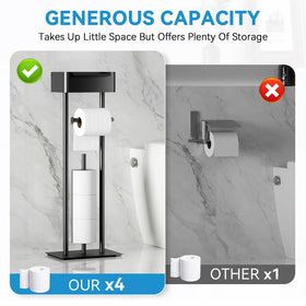 FUNPALA toilet paper holder stand is easy to assemble with included hardware.