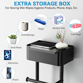 FUNPALA toilet paper holder stand in stainless steel offers rust-proof durability.
