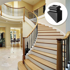 Funrous iron baluster shoes applied on stairs illustrate versatile balcony and treads support.