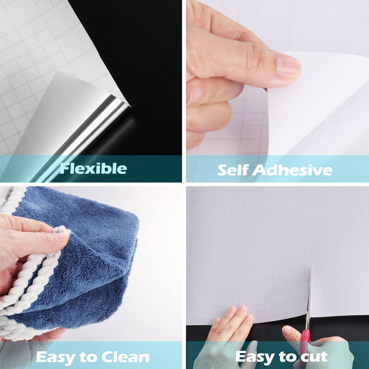 FunStick mirror tile cuts easily to fit unique layouts