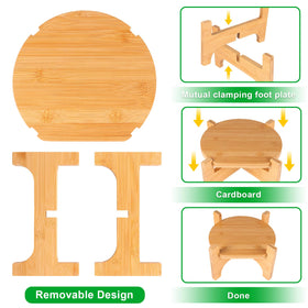 FUREEY bamboo stand fits 6–8 inch dispensers for versatile use