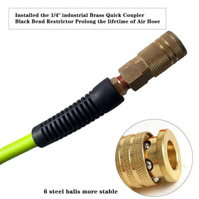 Close-up of bend restrictors preventing kinks on Furesn hose