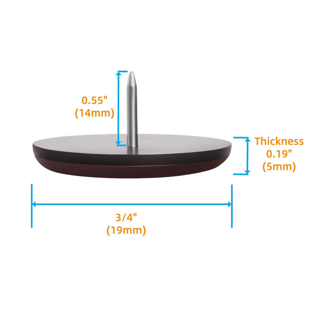 Furnigear heavy-duty PTFE sliders enabling easy movement of wooden furniture.