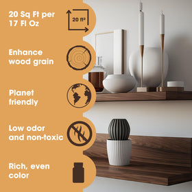 Furniture Clinic indoor cabinet stain delivers a natural matte look.