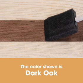 Furniture Clinic Dark Oak stain being brush-applied to wood