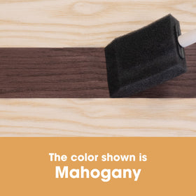 Furniture Clinic Wood Stain Mahogany wood panel shows even color penetration.