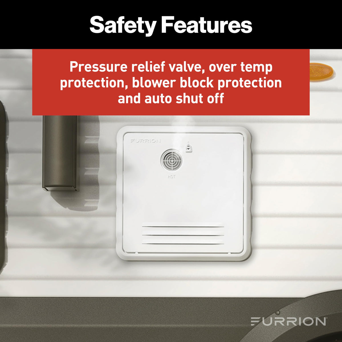 Furrion retrofit door included for easy upgrade from tank systems