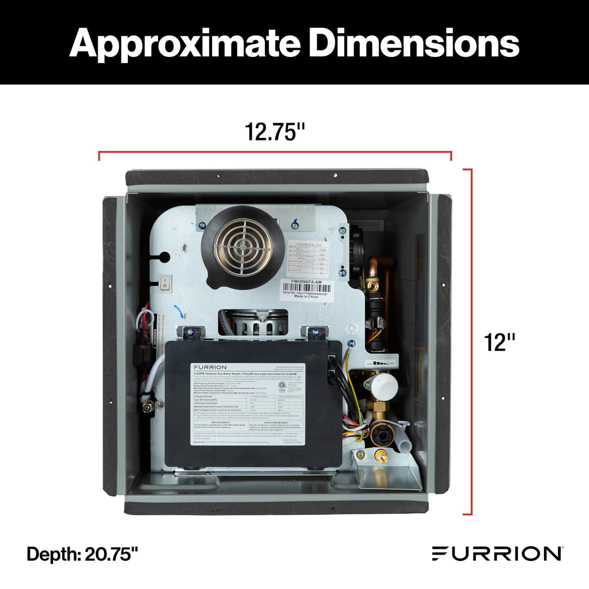 Furrion wall thermostat display showing temperature and pressure for precise control