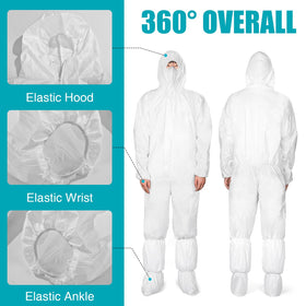 FURWEY coveralls with shoe covers included help keep footwear clean during use.