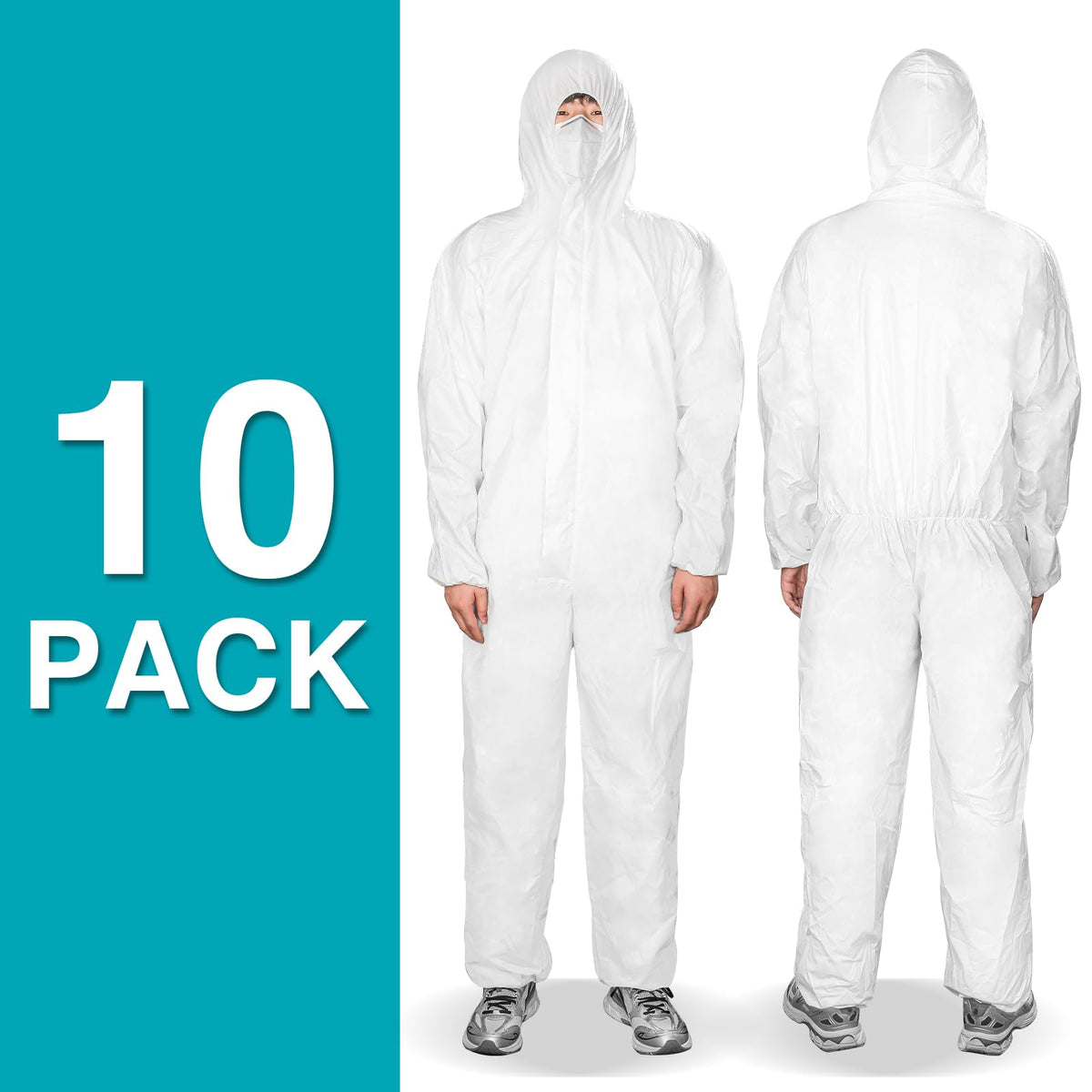 FURWEY Hazmat Suits elastic hood detail illustrating snug head coverage for comfort.