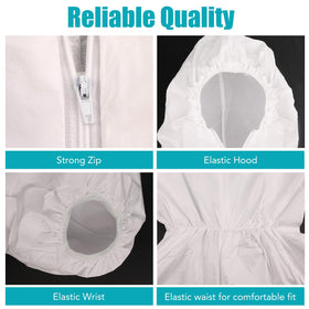 FURWEY Hazmat Suits elastic wrists and ankles ensure secure fits during movement.