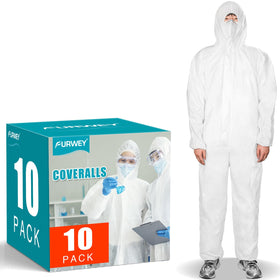 FURWEY Hazmat Suits front view showing full-body protection for messy tasks.