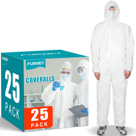 FURWEY Hazmat Suits coveralls breathable design for all-day comfort during cleanup.