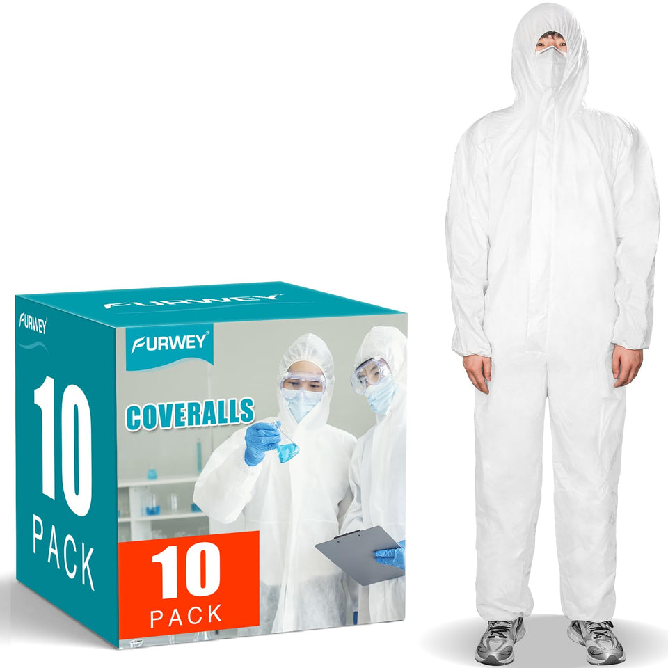 FURWEY Hazmat Suit front view shows full-body coverage for versatile work.