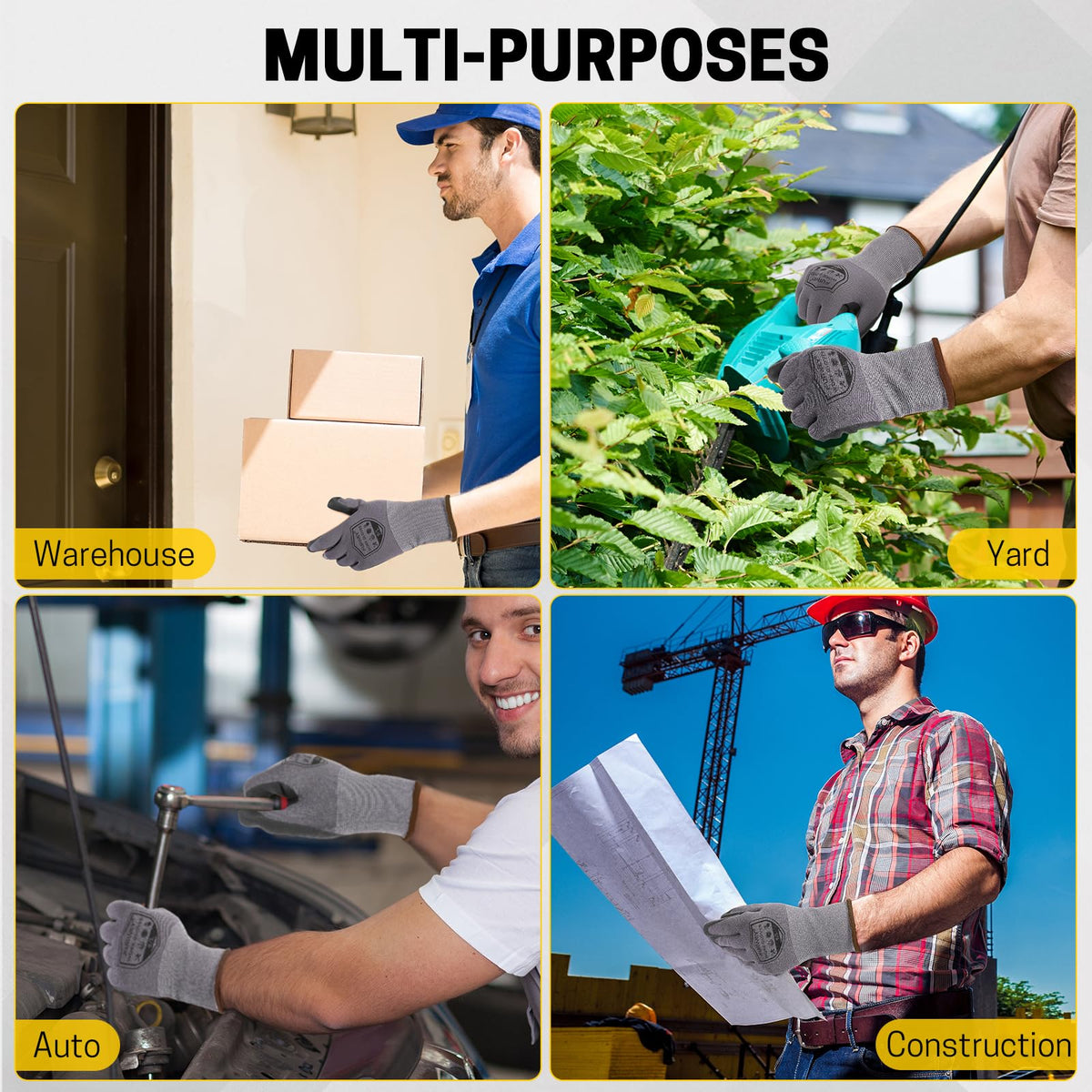FURWEY construction and logistics gloves support reliable grip during handling.